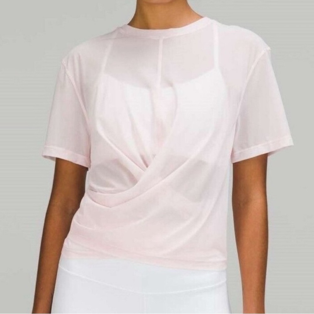 Lululemon Sheer Twist Tee – Light Pink – Size 6